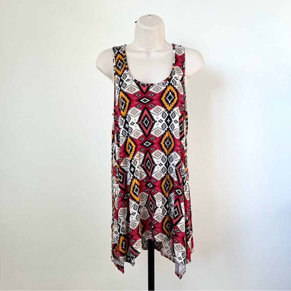 Sun Dress‎ Size Small Flowy Geo Print Mini Dress Summer Beach Tunic Top